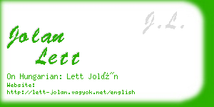 jolan lett business card